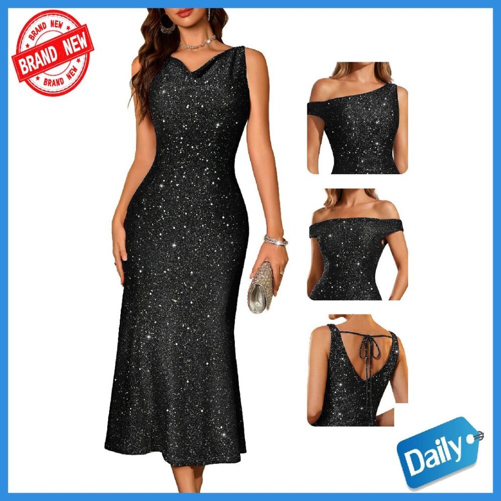 Sequin Bodycon Dress Formal Prom Wedding Guest Cocktail Evening